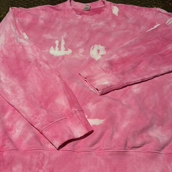 Sporty & Rich Tops - Sporty And Rich Fleece Lined Oversized Tie Dyed Crew Neck Sweatshirt